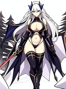 Busty anime warrior girls in sexy outfits - compilation