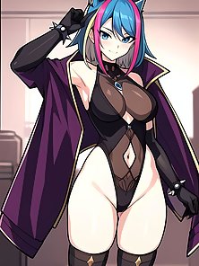 Busty anime warrior girls in sexy outfits - compilation