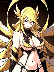 Busty anime warrior girls in sexy outfits - compilation