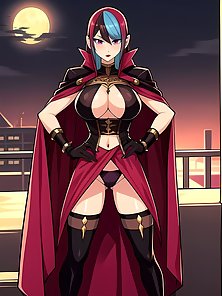 Busty anime warrior girls in sexy outfits - compilation