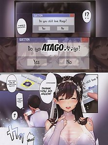 Junai NTR - Atago from Azur Lane gets gangbanged while commander watches