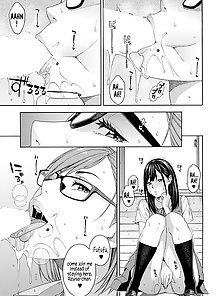 Fellatio Research Department 1 - Hentai teacher and schoolgirl suck student's dick in manga 3some