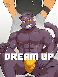 Dream Up - Muscular gay furry shoves a dildo up his butt