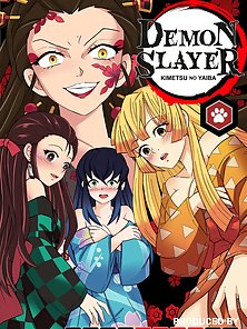 Demon Slayer - Red Light District Sex - Guys get turned into submissive girl fuck toys