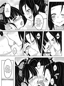 Demon Slayer butterfly girls have a hentai lesbian threesome