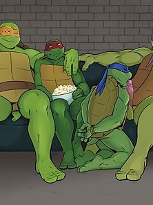 Gay Teenage Mutant Ninja Turtles have bondage sex
