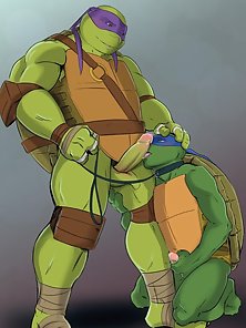 Gay Teenage Mutant Ninja Turtles have bondage sex