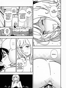 Honey Blonde: Sakura - Busty hentai girlfriend pisses on his dick before he sticks it in her ass