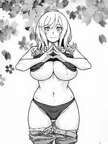 Honey Blonde: Sakura - Busty hentai girlfriend pisses on his dick before he sticks it in her ass