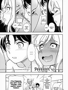 Honey Blonde: Sakura - Busty hentai girlfriend pisses on his dick before he sticks it in her ass