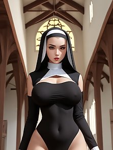 (softcore) Sexy hot nuns with curvy bodies posing