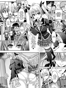 Succubus schoolgirl fucks the students and gives out dirty boobjobs