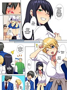 My Big Cock Is Getting Squeezed By Huge Breasted Bitch Gals!! 2 - Busty hentai students in threesome