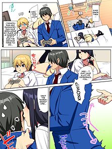 My Big Cock Is Getting Squeezed By Huge Breasted Bitch Gals!! 2 - Busty hentai students in threesome