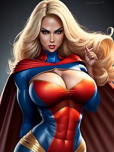 Busty and muscular Supergirl shows off her killer curves