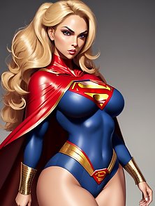 Busty and muscular Supergirl shows off her killer curves