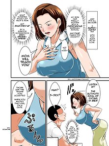 Sex Practice with Mom! - Pervy hentai milf fucks naive son with massive cock