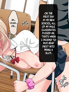 Slut! Comes to the Country - Cute blonde transfer student gets fucked in the classroom