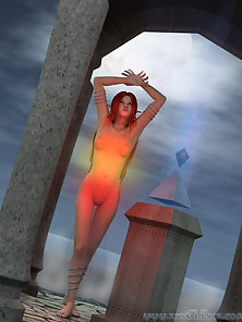 3D Elf Porn: Opiette summons a magical dildo to get herself off