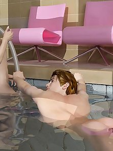 3D gays are ass fucking at the pool