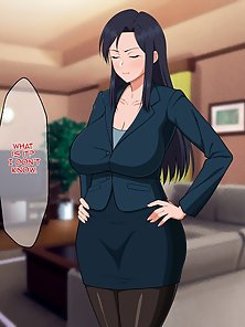 Milf Doujinshi - Strict Workaholic Mother Is Gasping Lewdly As She's Being Impregnated