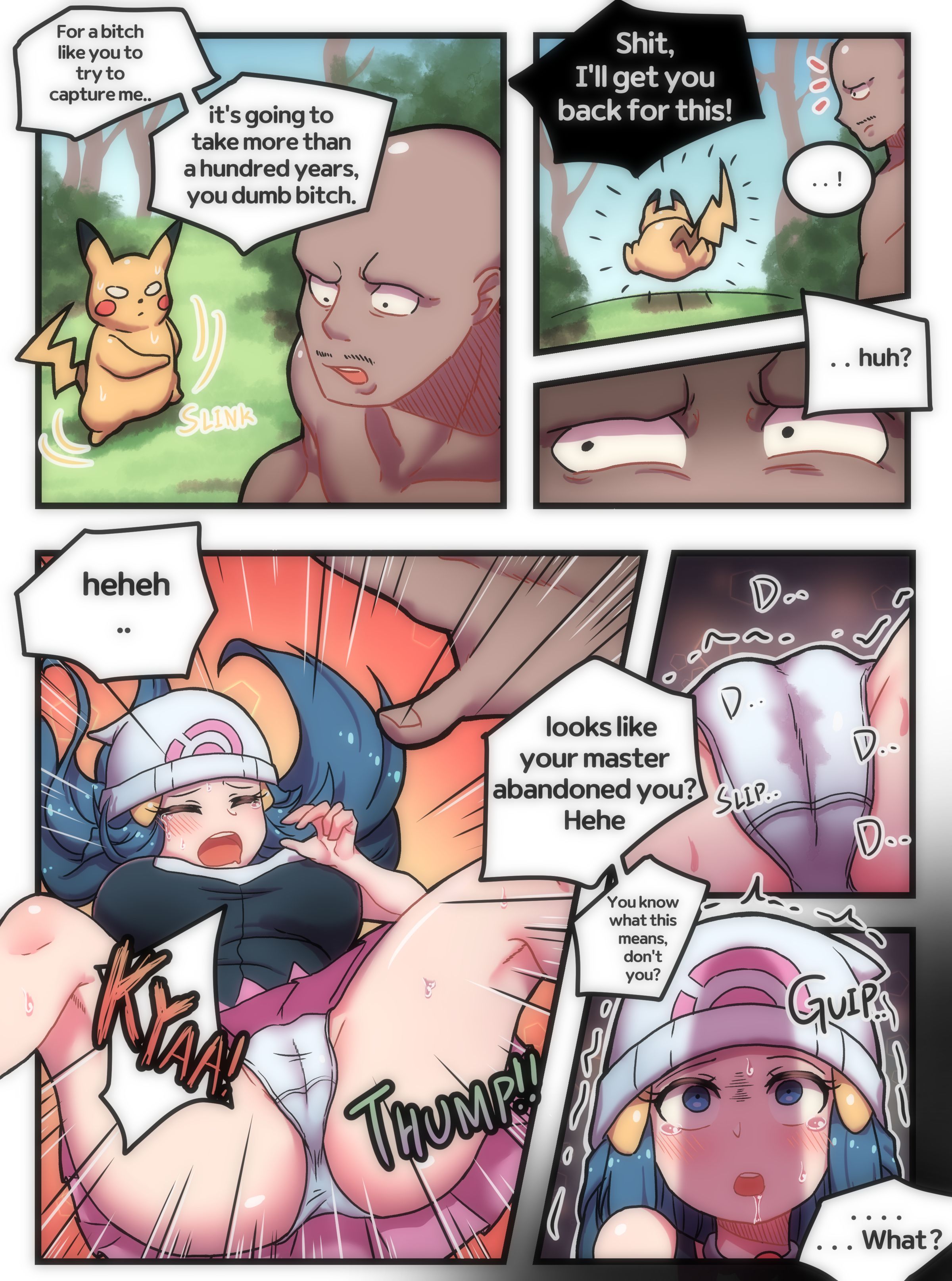 Pokemon World! - Pokemon girl loses a battle and gets a big dick creampie instead - sex comics picture