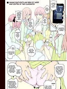 Dakuon 2 - Hypnosis app used to fuck sexy schoolgirl quintuplets - hentai comics