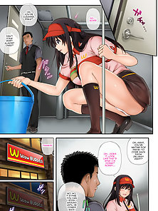 NTR porn manga - Fast Food boss takes virginity of hentai girlfriend