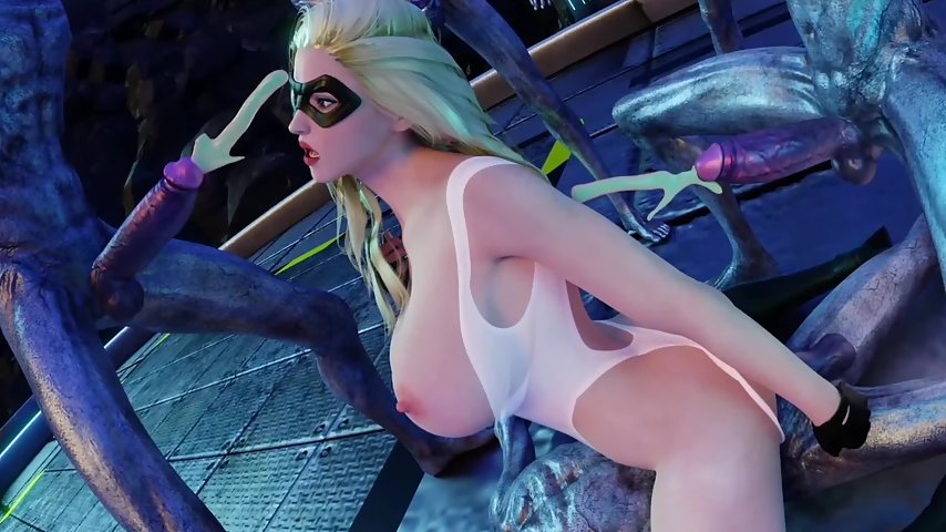 Miss Canary 2 - Aliens gangbang Black Canary and cum all over her thumbnail