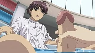 Forbidden Love Club 1 - Sporty hentai schoolgirl sucks cock of guy who pops boner in pool