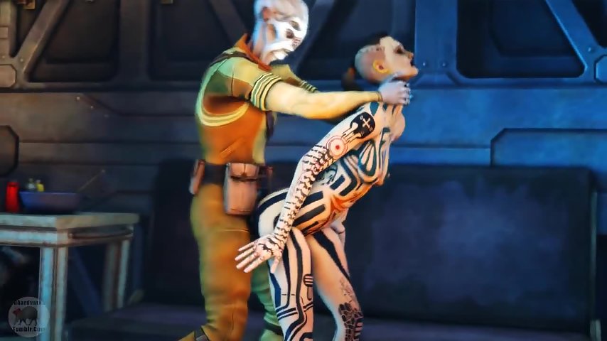 Blue Star 2 - Space girl with big tits deepthroats and gags on a freaky alien with 4 eyes thumbnail