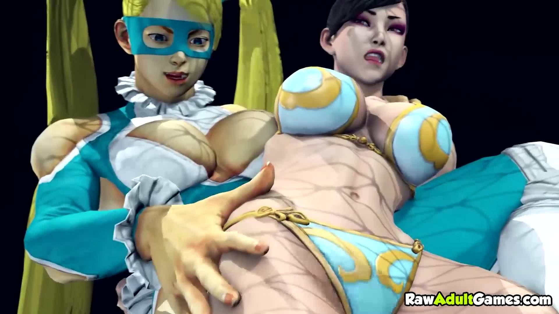 Street Fighter girl beats fighter and then forces her to lick pussy - Hentai  City