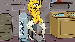 Adult Lisa Simpson fucking a sex machine