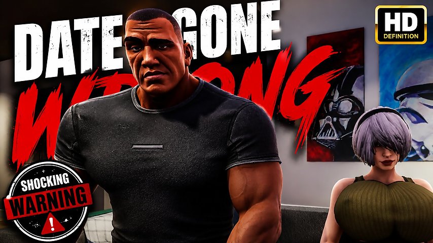 Interracial Date gone WRONG (preview) - 2B gets face fucked by big black cock thumbnail
