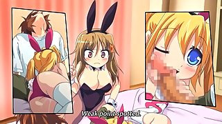 Hard Knot Shinpa 3 - Cute hentai teens in bunny outfits have hot threesome