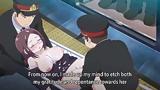 Graduation XX Train 3 - Huge titty sensei gets mouth fucked and covered in cum on train