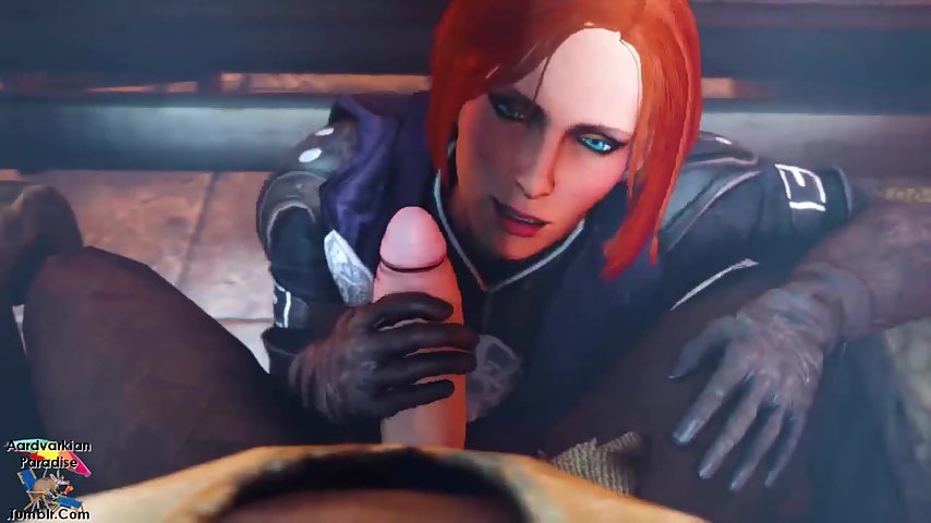 Honeydrop Interrogation - Leliana from Dragon Age sucks a cock balls deep thumbnail