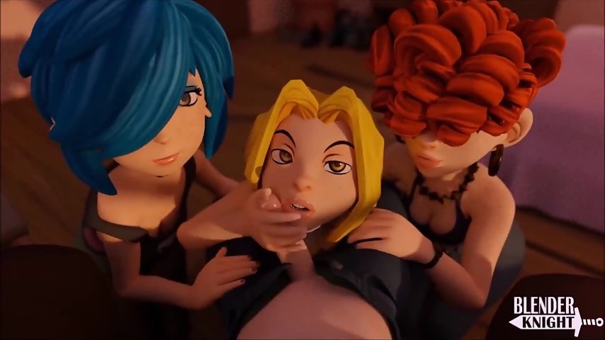 The kanker sisters team up to suck a 3d cock thumbnail