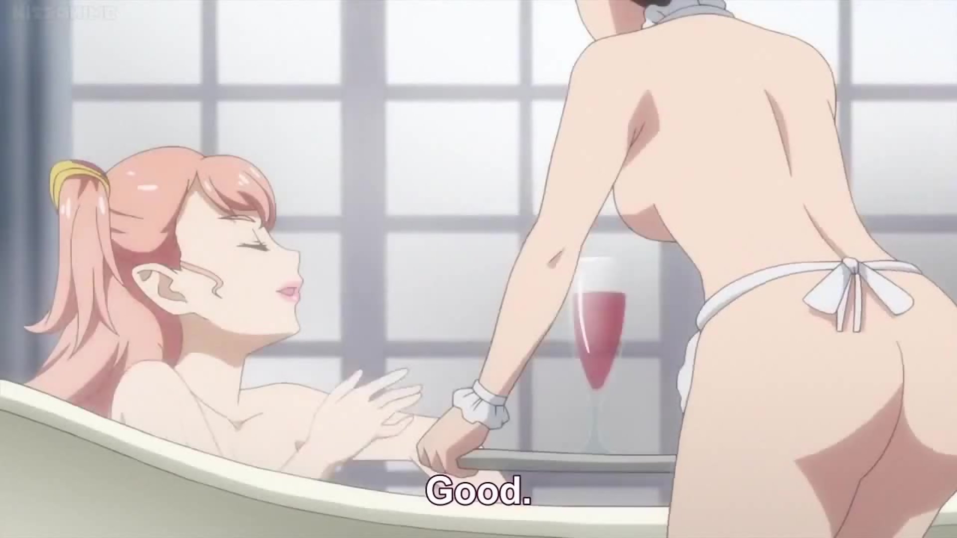 Anime Lesbian Shower Sex - Sexy lesbian babe gets served drinks while in the bathtub before sexy  fighting - Hentai City