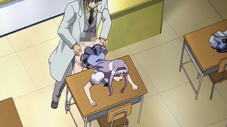 Immoral 1 - Horny student bent over desk and fucked by old dirty hentai teacher
