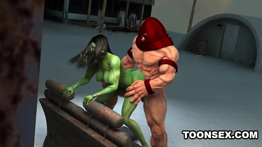 3D Juggernaut fucks the super sexy She-Hulk thumbnail