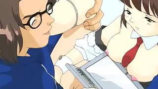 Schoolgirl in maid outfit gets trapped under desk and dirty professor fucks her