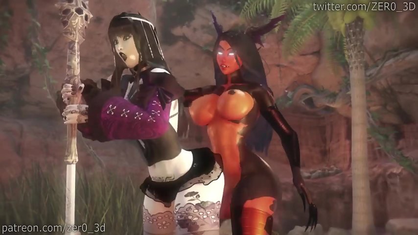 Staff of Lust - Gothic girl is pounded by a big demon succubus futa cock thumbnail