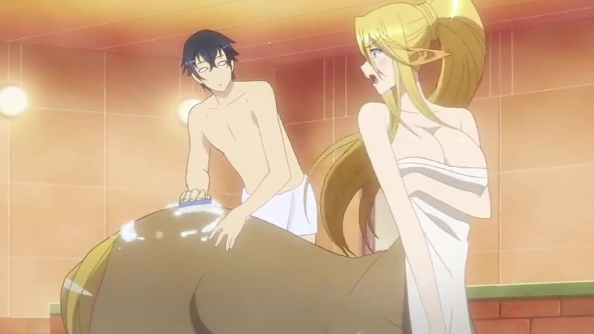 Monster Musume 4 - Ecchi - Slime girl gives master a slippery boob washing thumbnail