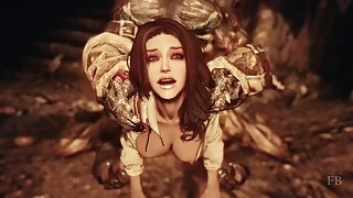 Ava the Last Blade 2 - Zombie knocks out boyfriend then roughly fucks his girlfriend