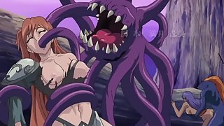 Sexy hentai valkyries get fucked by the big dicks of demon monsters