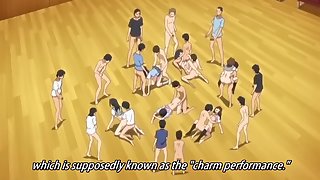 Teen schoolgirls in the drama club have an anime orgy in the gym