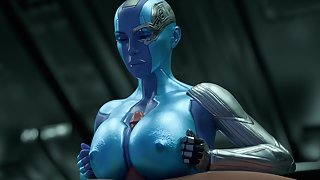 Nebula: The Slut Stone - Cyborg babe Nebula enhances sex with the most powerful infinity stone