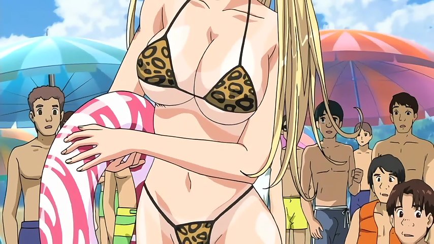 Stringendo: Private Lesson of Angels 8 - Blonde hentai girl with busty tits fucks on public beach thumbnail