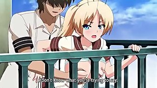Three Shot Interview 3 - Busty anime schoolgirl is fucked on school balcony